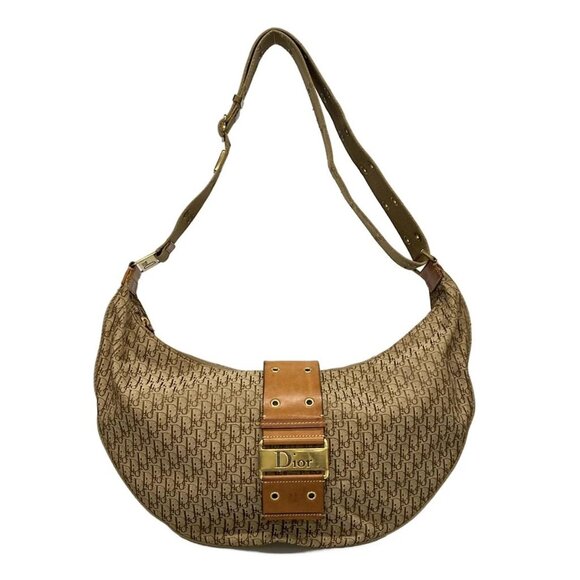 Auth DIOR/ChristianDior Street Chic/Trotter Beige Dark Brown Brown Jacquard - Picture 1 of 16